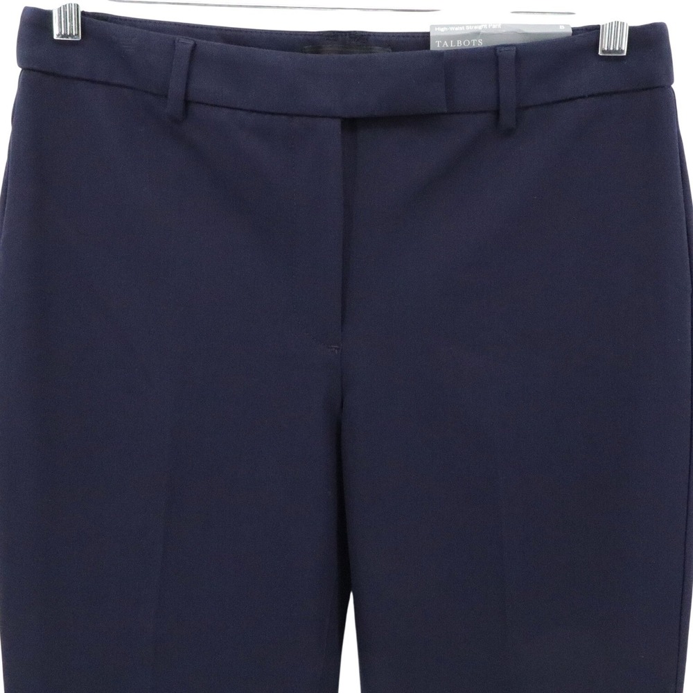NWT Talbots High Waist Straight Leg Trousers Navy Blue Dress Pants Size 8 - Picture 5 of 9